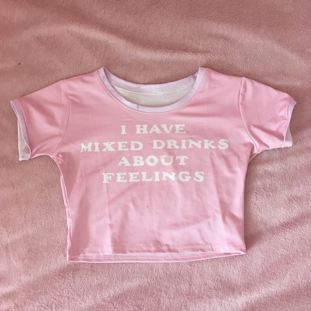 Mixed drink ringer crop top